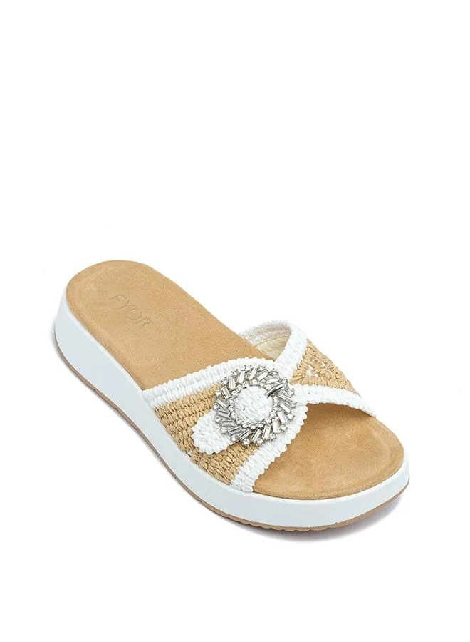 FYOR Stylish Embellished Platform Slide AJ 018